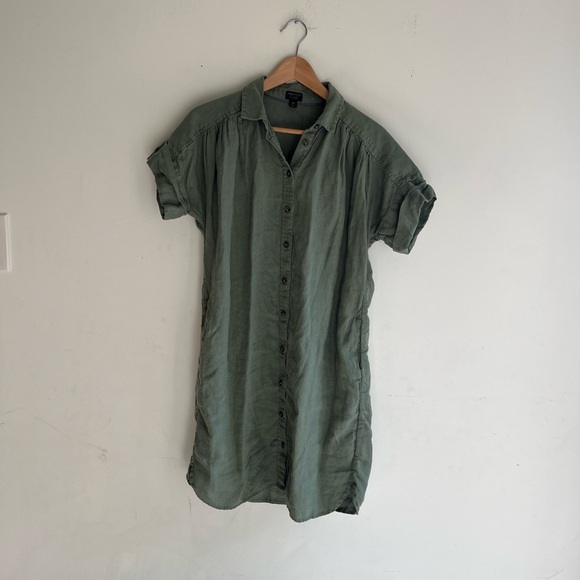 JCREW Baird McNutt Irish linen Shirt Dress Size XS - Picture 2 of 8